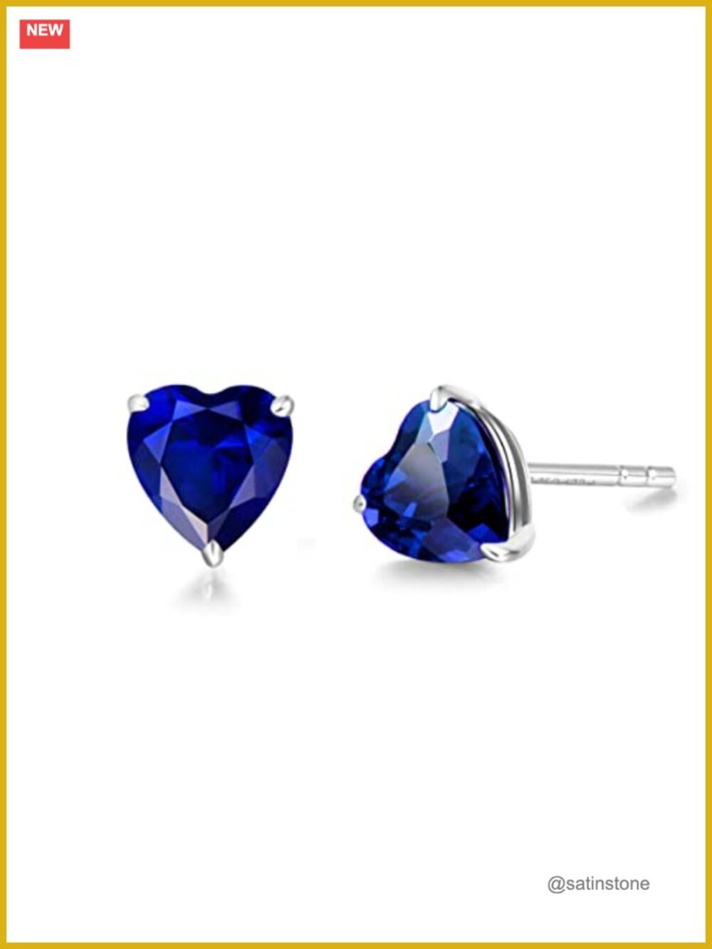 14K Solid Gold Heart Gemstone Birthstone Stud Earrings for Women Fine Jewelry